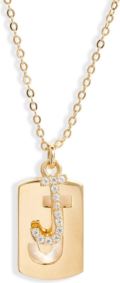 Initial Dog Tag Pendant Necklace | Nordstrom