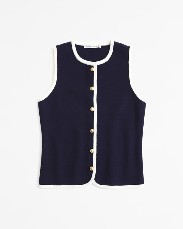 Women's LuxeLoft Button-Up Crew Sweater Vest | Women's Fall Preview | Abercrombie.com | Abercrombie & Fitch (US)