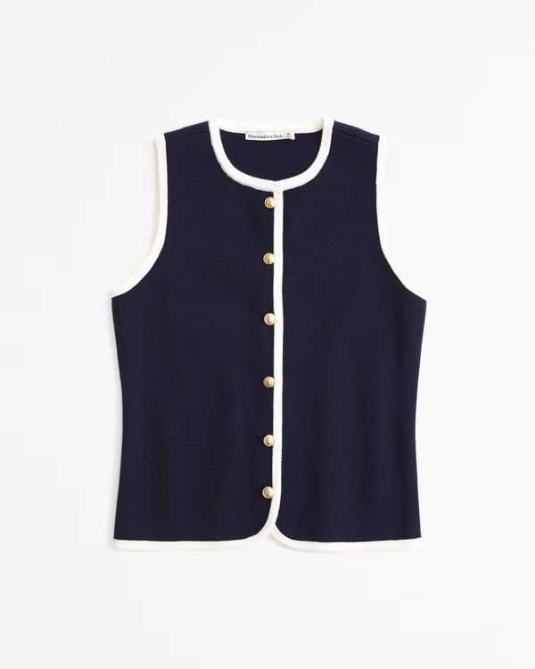 LuxeLoft Button-Up Crew Sweater Vest | Abercrombie & Fitch (US)