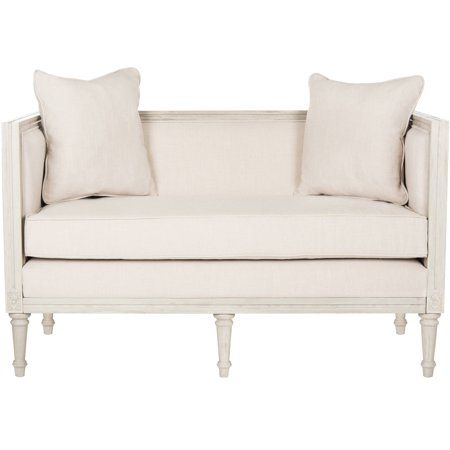 Safavieh Leandra Rustic French Country Settee with 2 Pillows, Multiple Colors - Walmart.com | Walmart (US)
