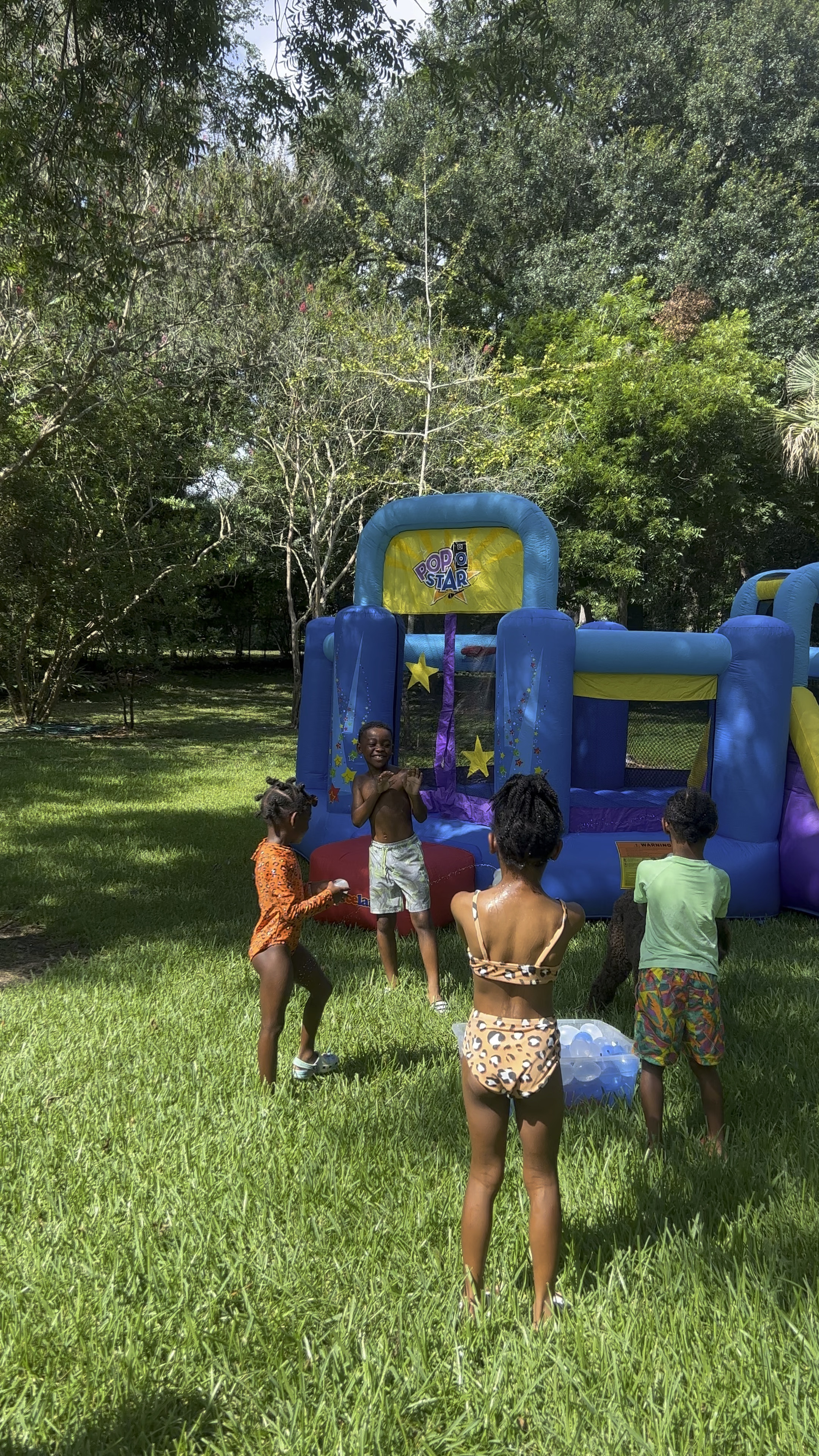 Kids bounce house, water balloons, and swimsuits 

#LTKkids #LTKfamily #LTKswim