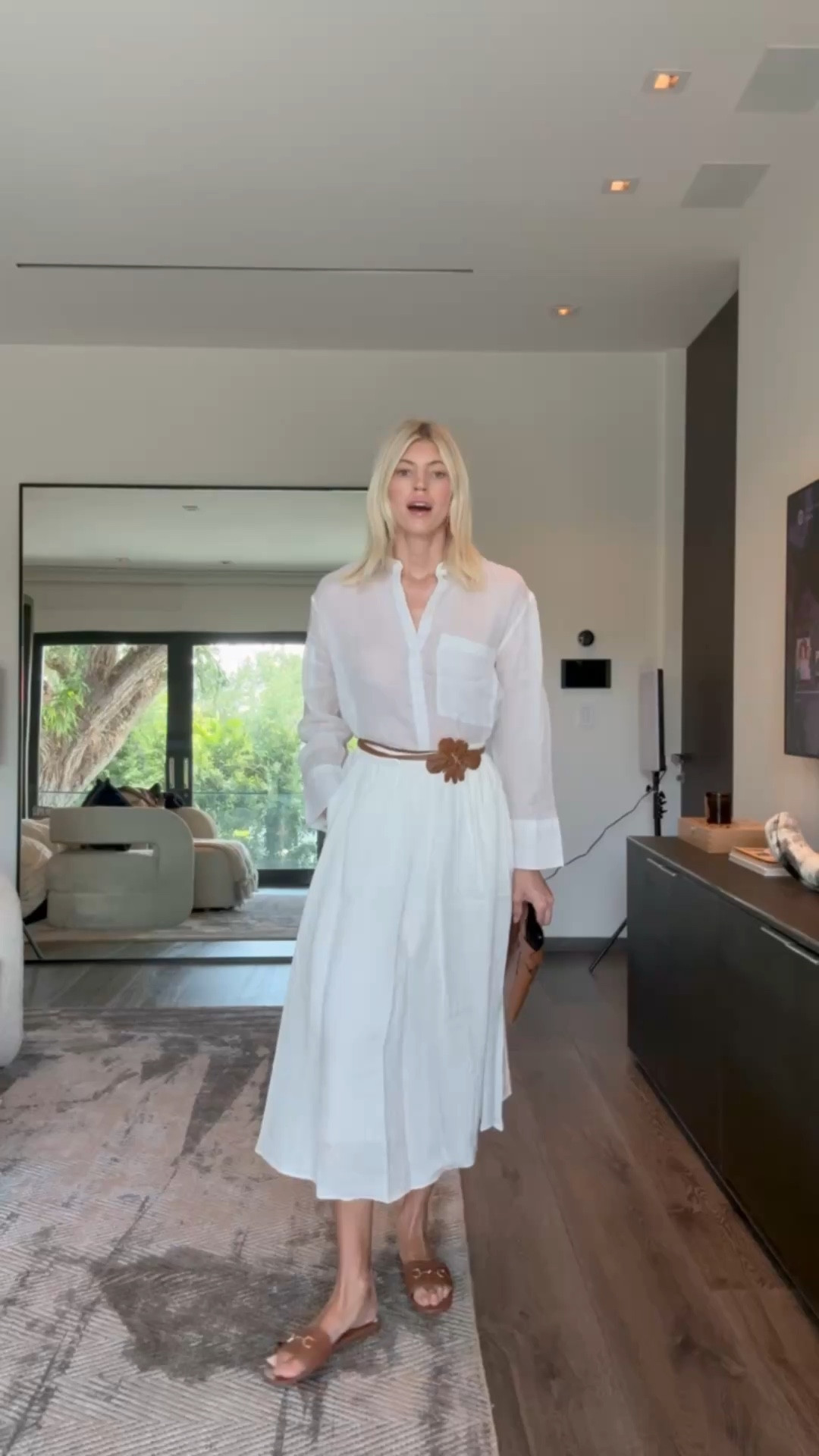 I love everything about this outfit for summer! A white linen skirt is so classic paired with a linen blouse. This light brown leather floral belt is the perfect piece with this 🤎

#LTKStyleTip #LTKItBag #LTKShoeCrush