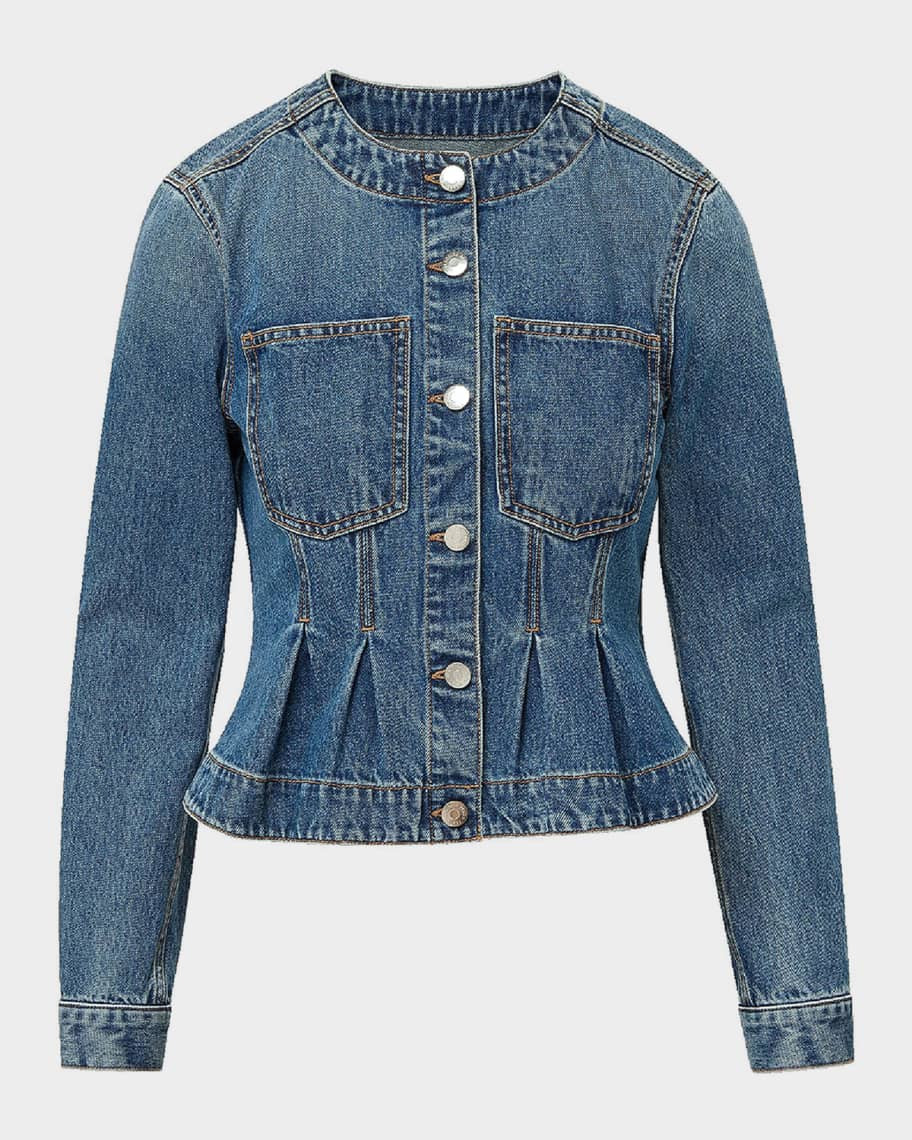 Veronica Beard Zahara Denim Peplum Jacket | Neiman Marcus
