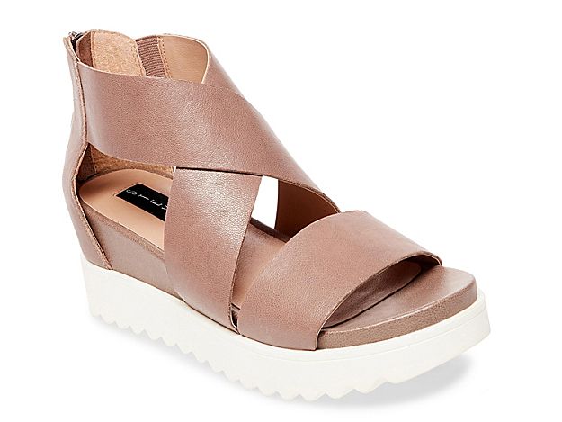 Steven by Steve Madden Keanna Wedge Sandal - Women's - Taupe | DSW