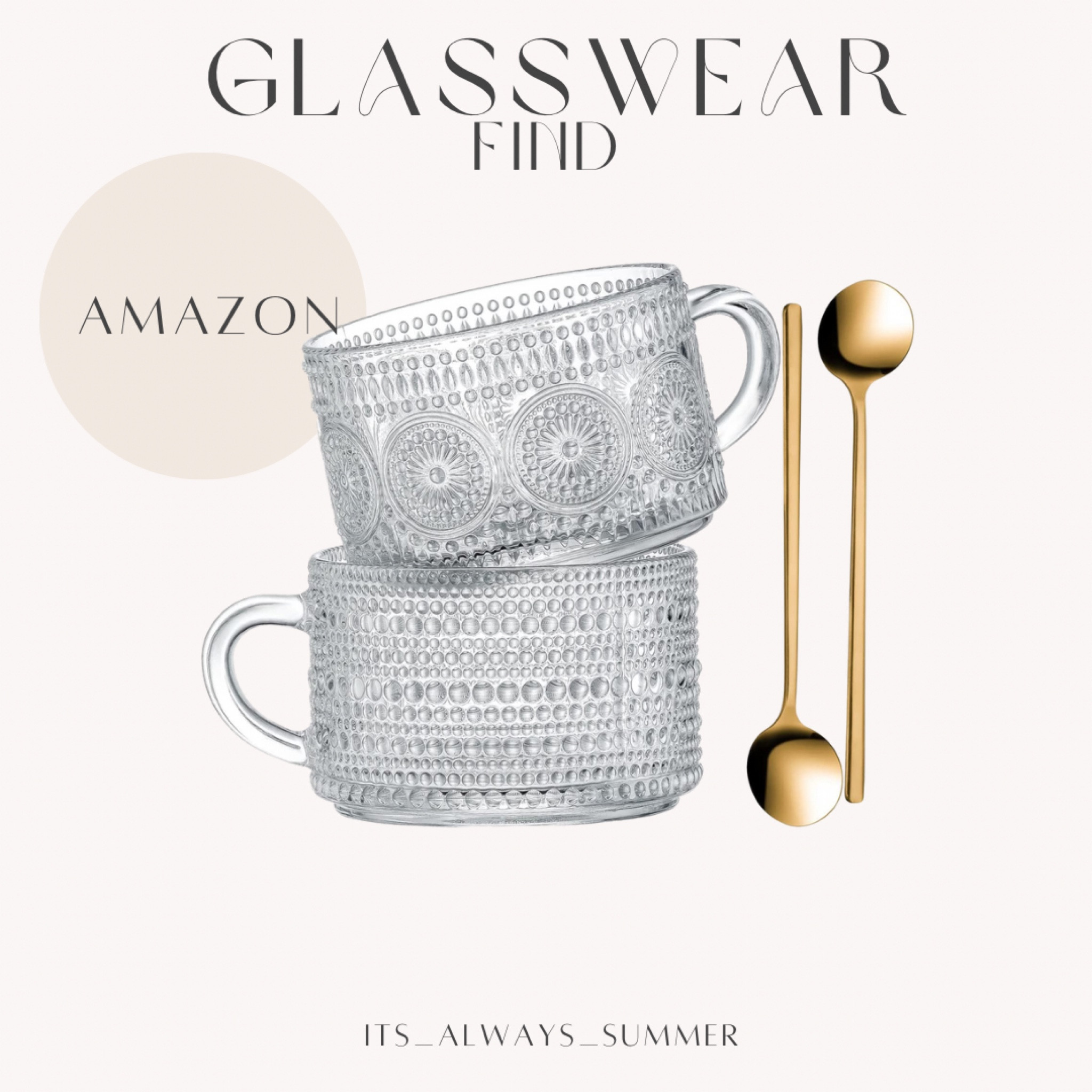 Stunning glassware set find at Amazon! Love these for entertaining! ☕️☕️ #glassware #vintageglassware #coffeecups #kitchen 

#LTKunder50 #LTKhome #LTKFind