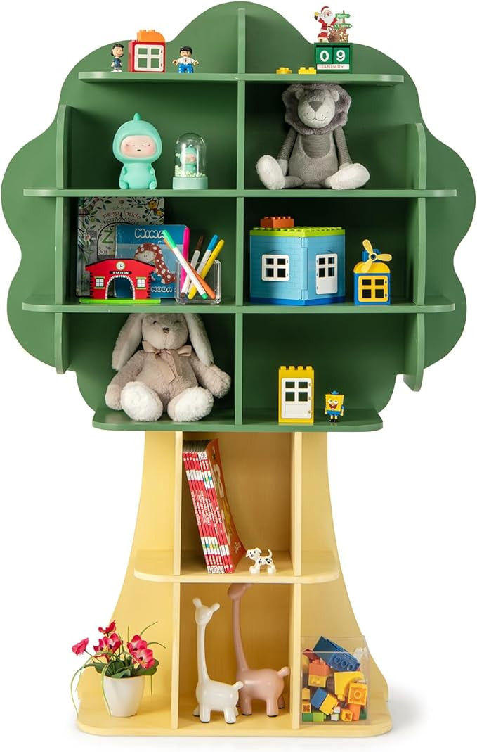 Costzon Tree Kids Bookshelf, 6-Tier Toddler Montessori Shelf Book Rack, Toy and Book Storage for ... | Amazon (US)