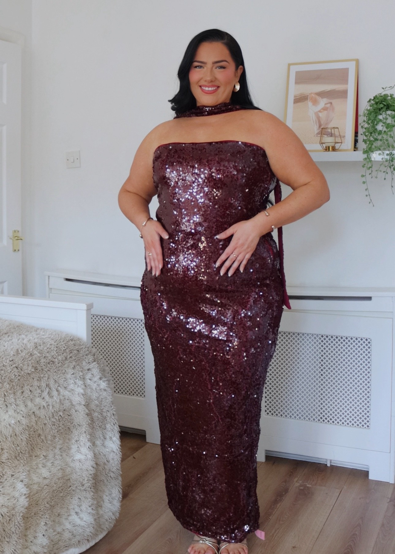 Maroon sequin maxi dress 

#LTKplussize #LTKpartywear #LTKcurves