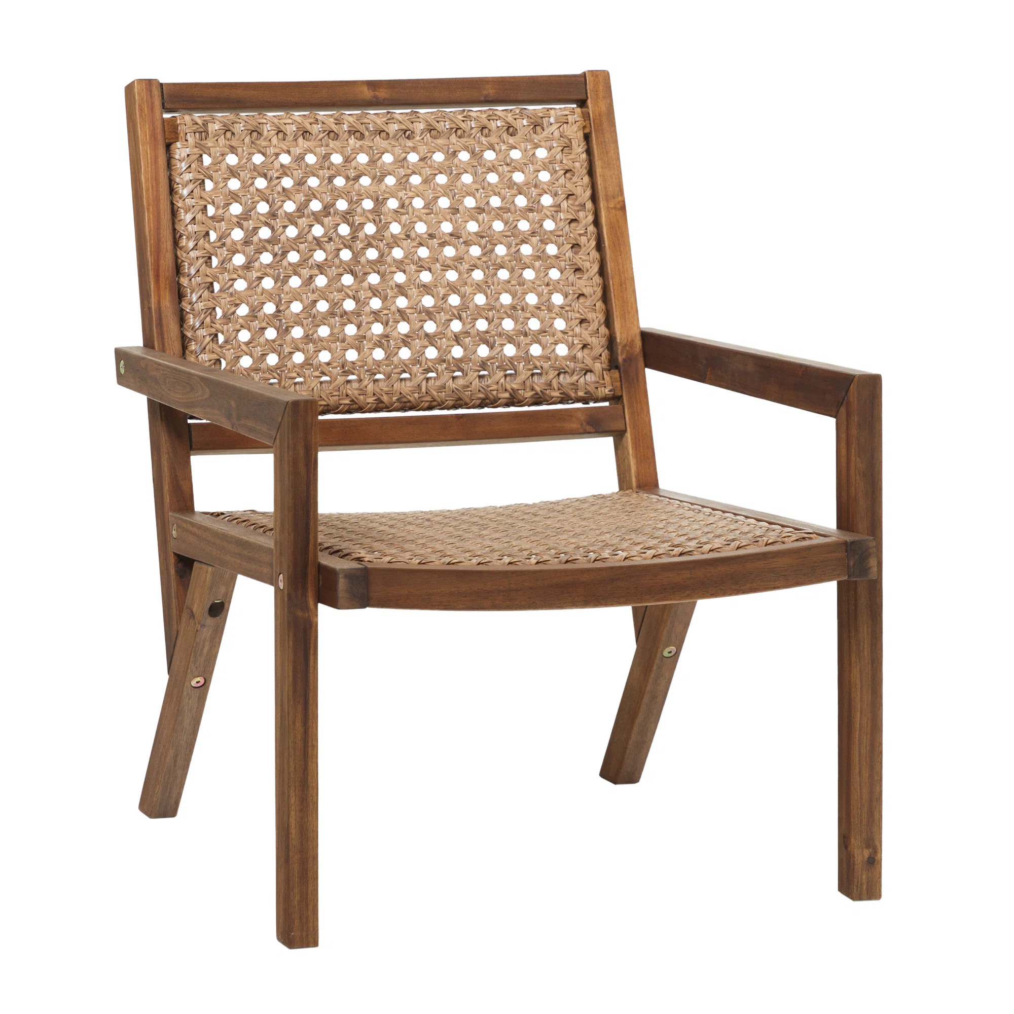 Barrie Coastal Solid Wood And Rattan Outdoor Accent Chair | Wayfair North America