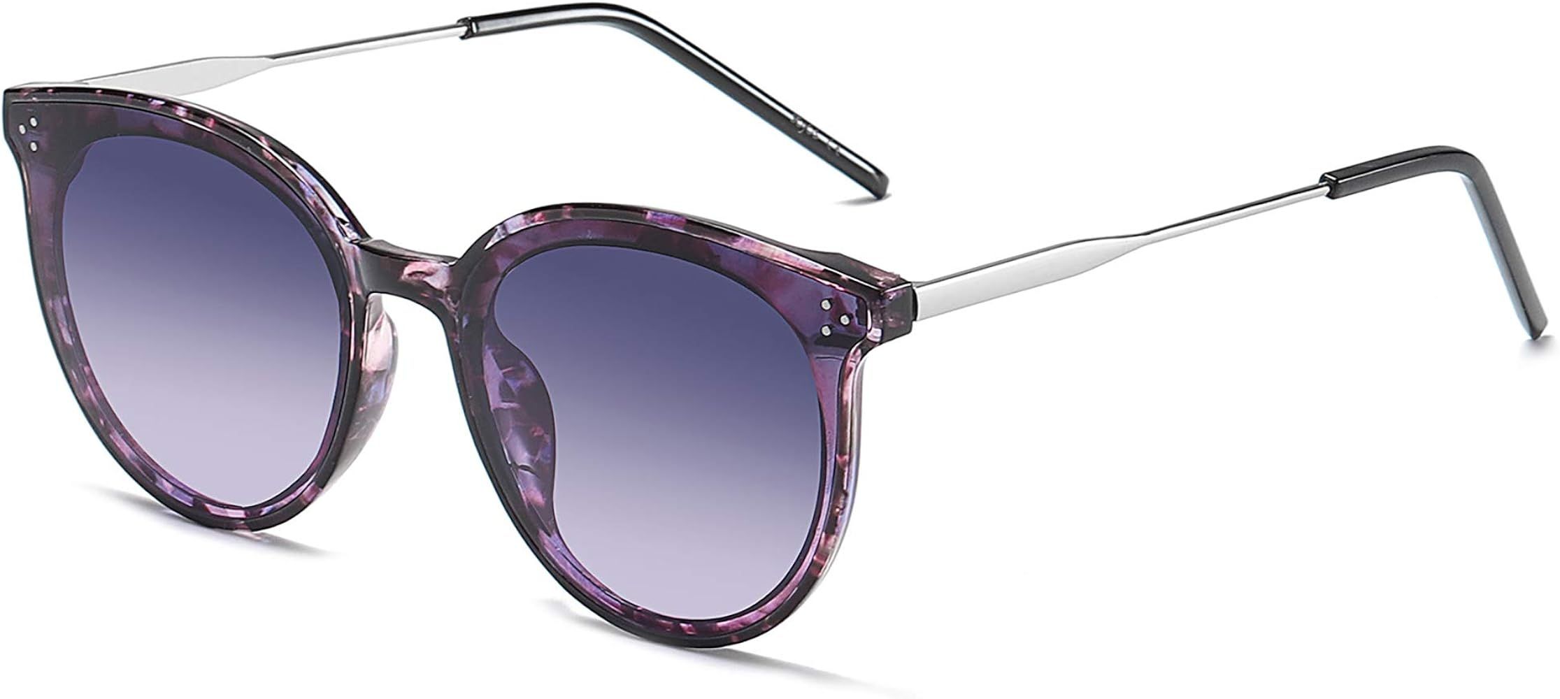 SOJOS Retro Round Sunglasses for Women Classic Trendy Oversized Frame Sunnies SJ2068 | Amazon (US)