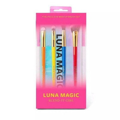 LUNA MAGIC Blend It Girl Eye Makeup Brush Set with Holographic Pouch - 5ct | Target