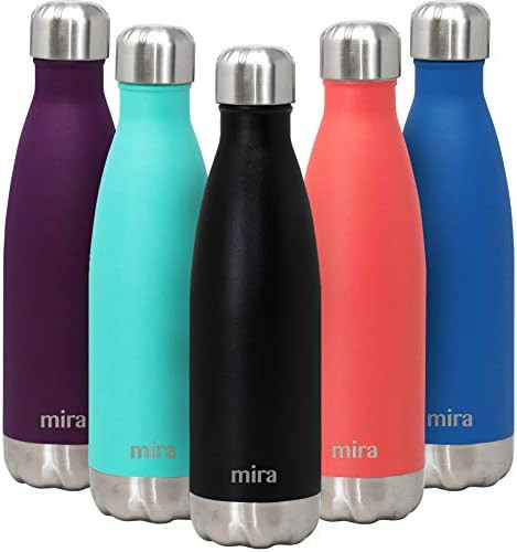 MIRA 17 Oz Stainless Steel Vacuum Insulated Water Bottle - Double Walled Cola Shape Thermos - 24 ... | Amazon (US)