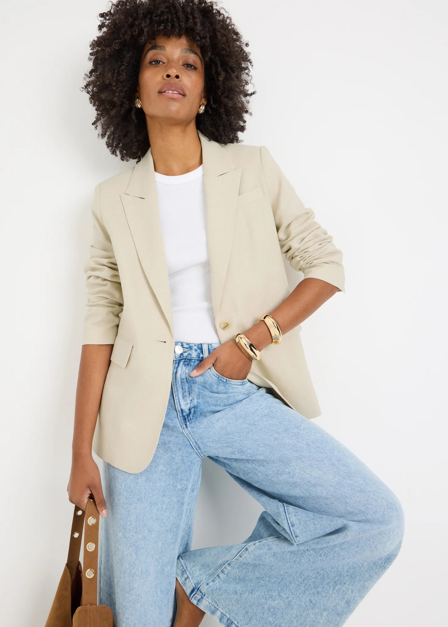 Oatmeal Linen Blend Blazer | Matalan (UK)