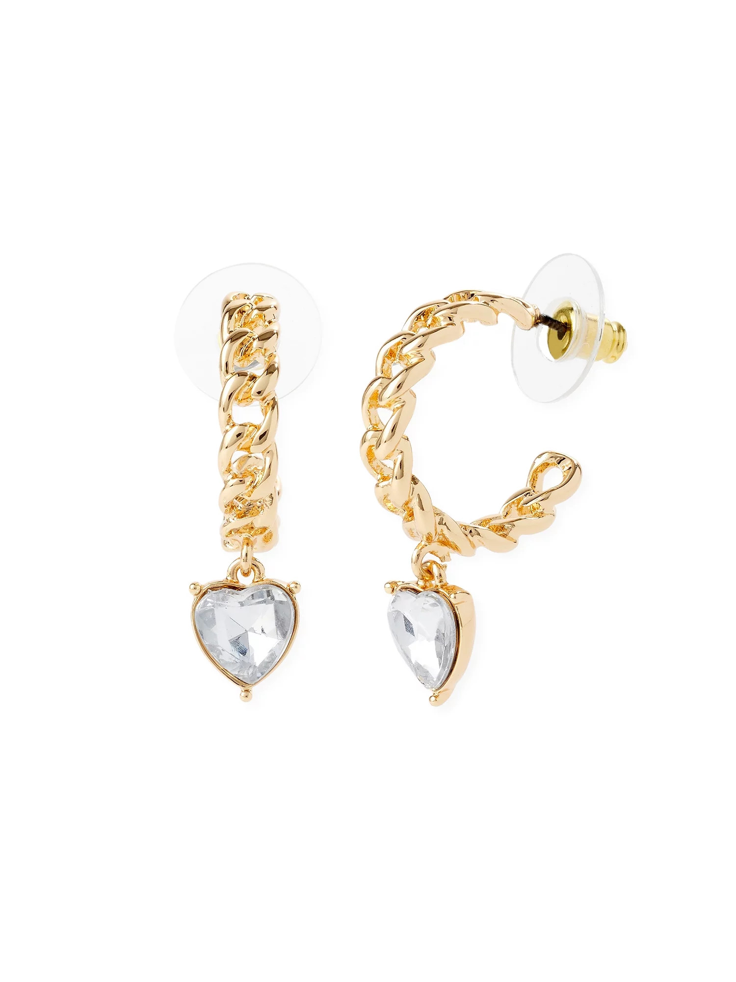 Sofia Jewelry by Sofia Vergara Women's Gold-Tone Textured Stone Hoop Earrings | Walmart (US)
