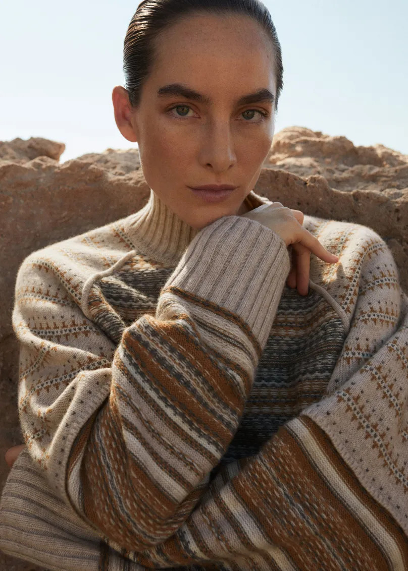 Merino Cashmere Patchwork Fair Isle Jumper | ME+EM Global (Excluding US)