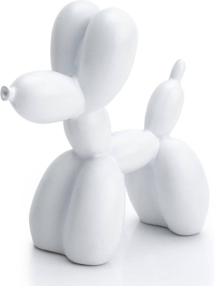Balloon Dog Statue Decor, 4 inch White Balloon Dog Animal Sculpture, Small Nick Nacks for Shelves... | Amazon (US)