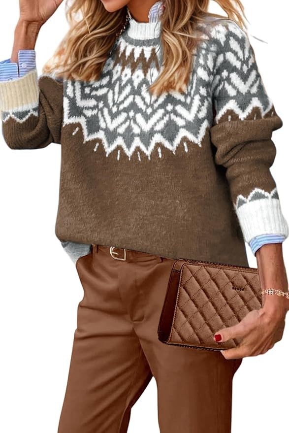 EARKOHA Mock Neck Ribbed Sweater Pullover Sweater Top | Amazon (US)