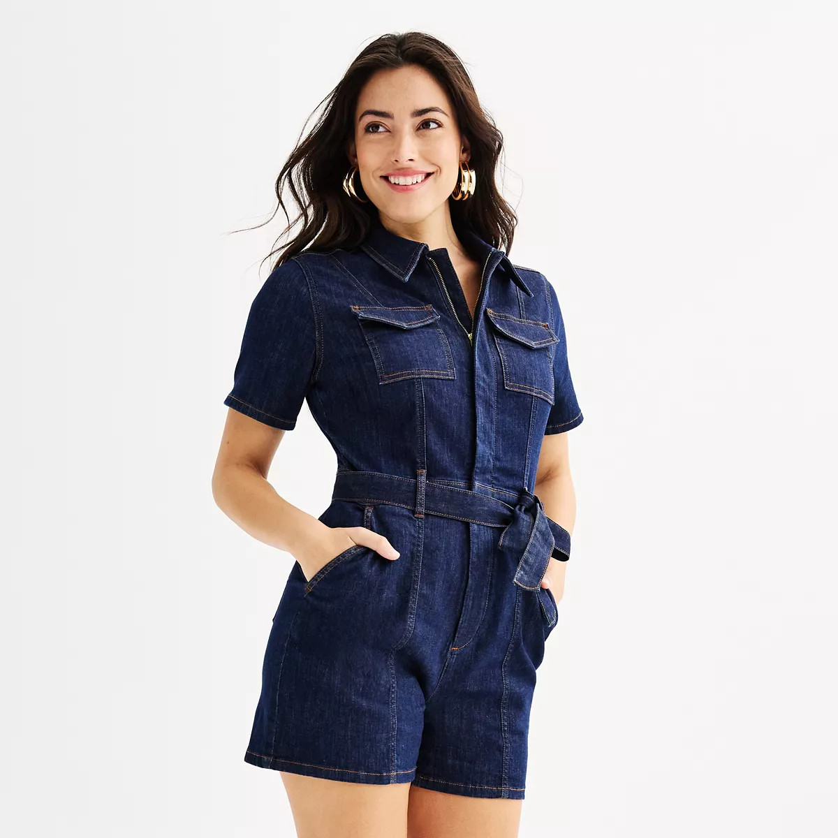 Women's Nine West Denim Romper | Kohl's
