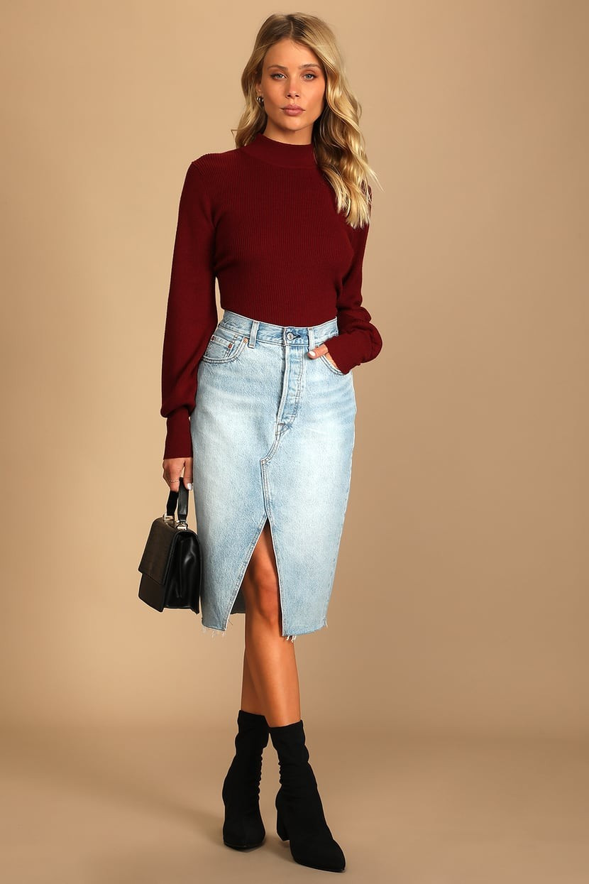 Festive Season Burgundy Tie-Back Backless Sweater | Holiday Sweater | Winter Sweater Winter Sweaters | Lulus (US)