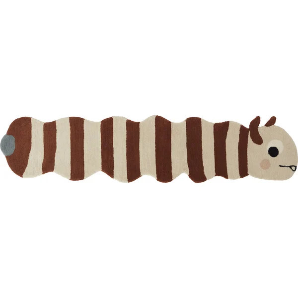 Leo the Worm Rug, Caramel/Off White | Maisonette
