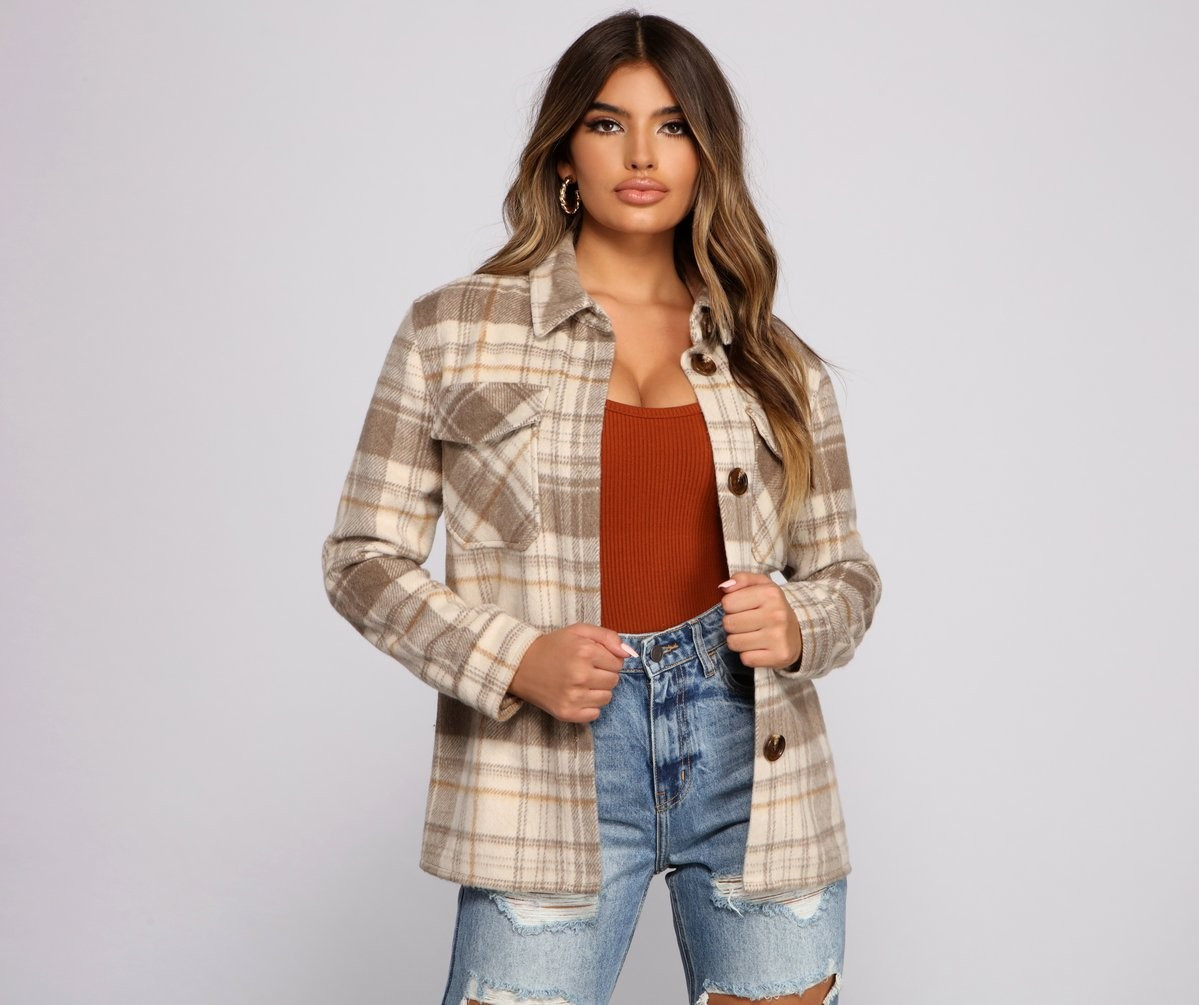 Cozy Plaid Oversized Shacket | Windsor Stores