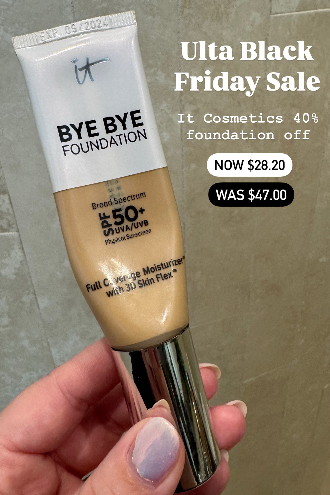It Cosmetics Foundation is 40% off for Black Friday! I’ve used this for years, it’s my favorite foundation! 

#LTKBeauty #LTKCyberWeek #LTKSaleAlert