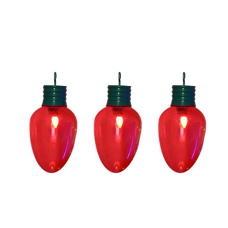 Holiday Time Giant Red LED Christmas Bulb, 14-inches, Set of 3 | Walmart (US)