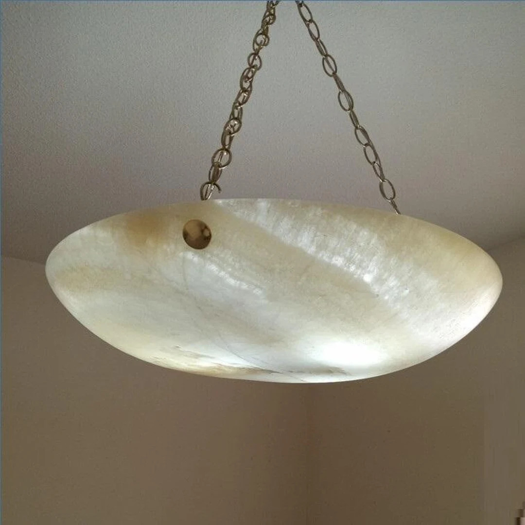 Honey white Alabaster Chandelier, Italian Alabaster Lamp, Marble Pendant Light, Alabaster Light F... | Etsy (US)