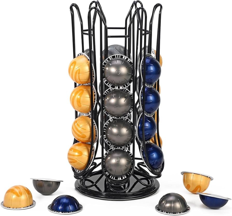 Vinsani 30 Coffee Pod Holder for Nespresso Vertuo Vertuoline Pods Capsules Rotating 6 Stand Coffe... | Amazon (UK)