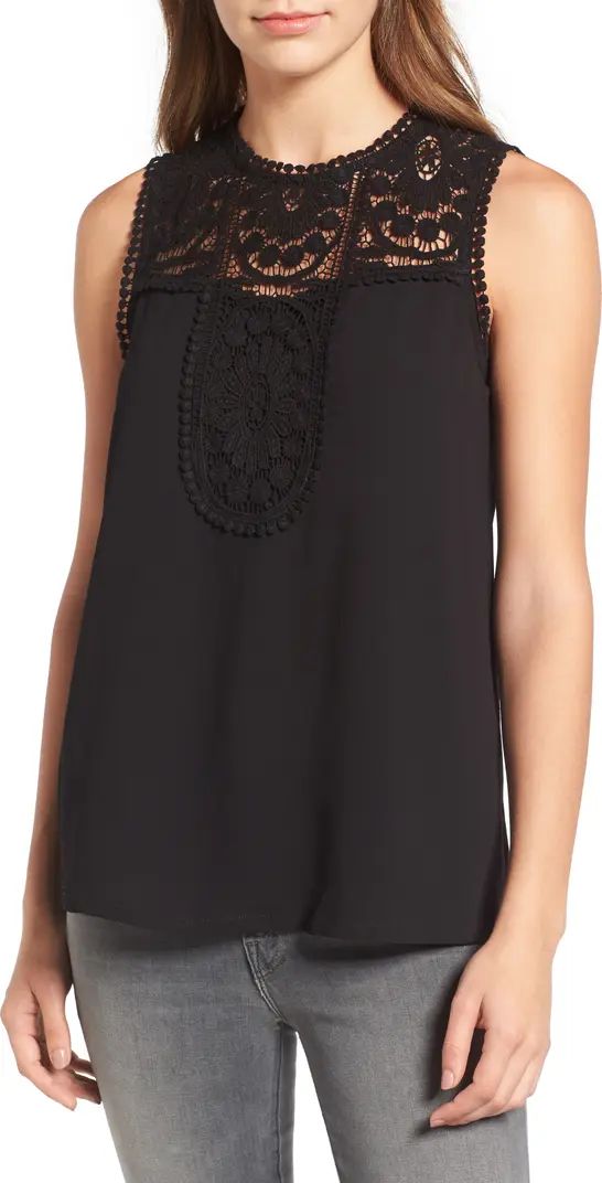 Lace & Crepe Top | Nordstrom