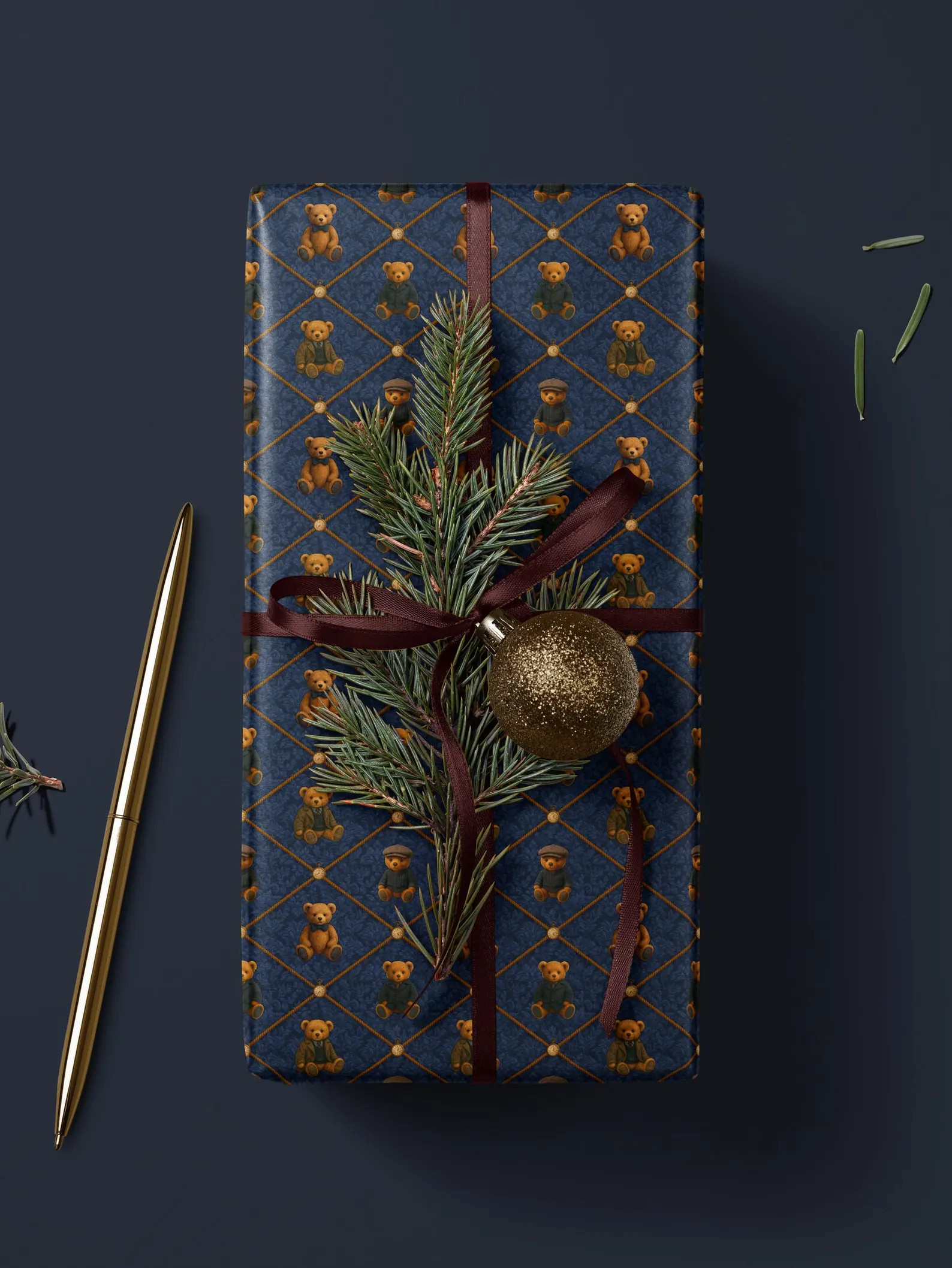 Teddy Bear Wrapping Paper Children Gift Wrap for Kid Christmas Present Decor for Holiday Wrapping... | Etsy (US)