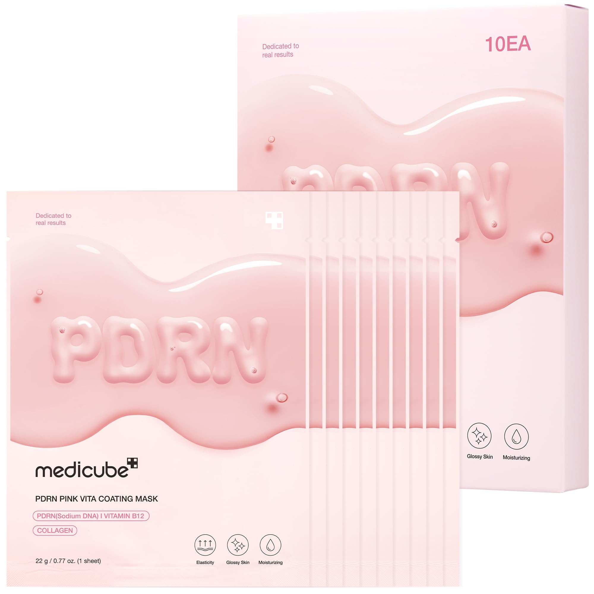 medicube Salmon DNA PDRN Pink Vita Coating Sheet Mask 10EA - Korean sheet mask for glass skin - L... | Amazon (US)