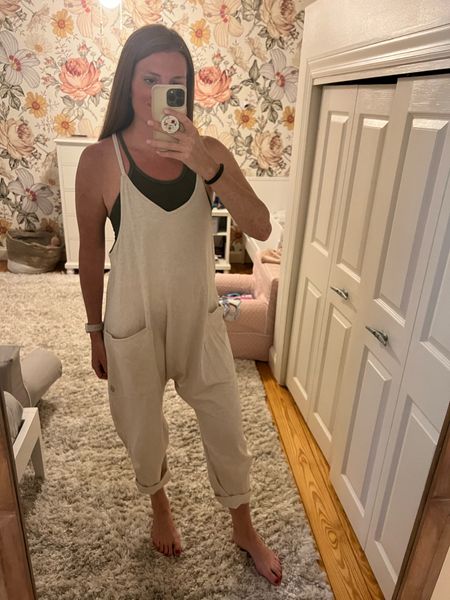 One of my favorites outfits for lounging at home when I want the comfort of Pjs but need to look a little more put together. I’m wearing a small in the hot shot romper and M/L in the tank!
