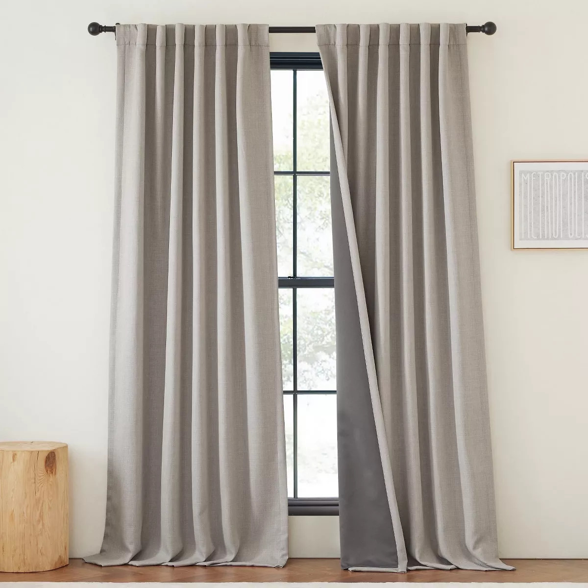 NICETOWN Faux Linen Blackout Curtain Panels Pinch Pleat for Bedroom Living Room, 2 Panels, 50" x ... | Target