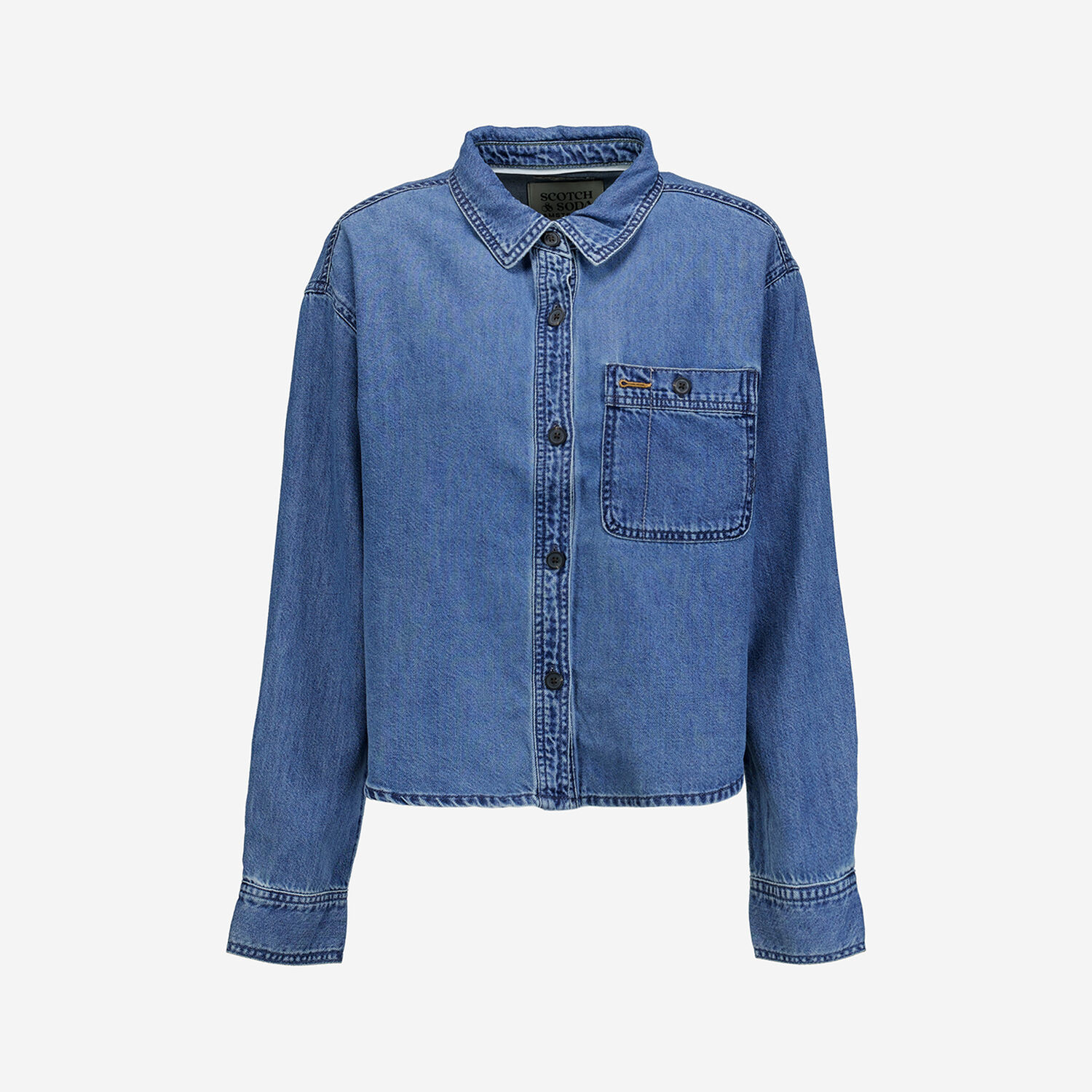 Blue Denim Cropped Shirt | TK Maxx