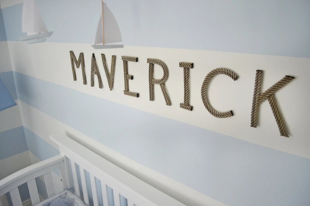 8 Rope Letters Personalize Nursery Decor Nautical Rope - Etsy | Etsy (US)