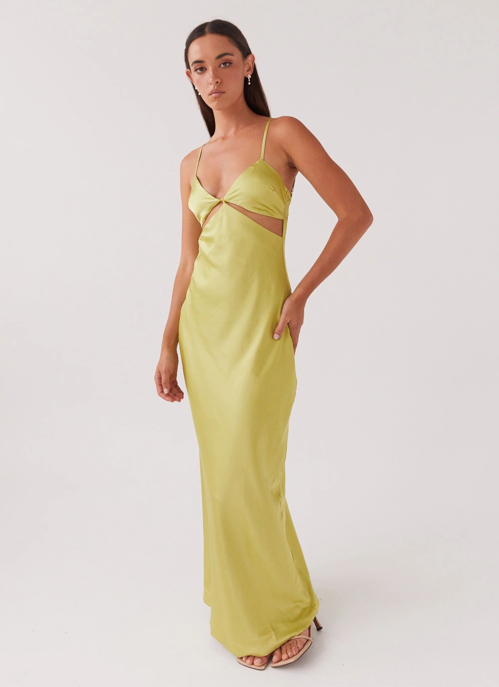 Raylie Cut Out Maxi Dress - Chartreuse | Peppermayo (Global)