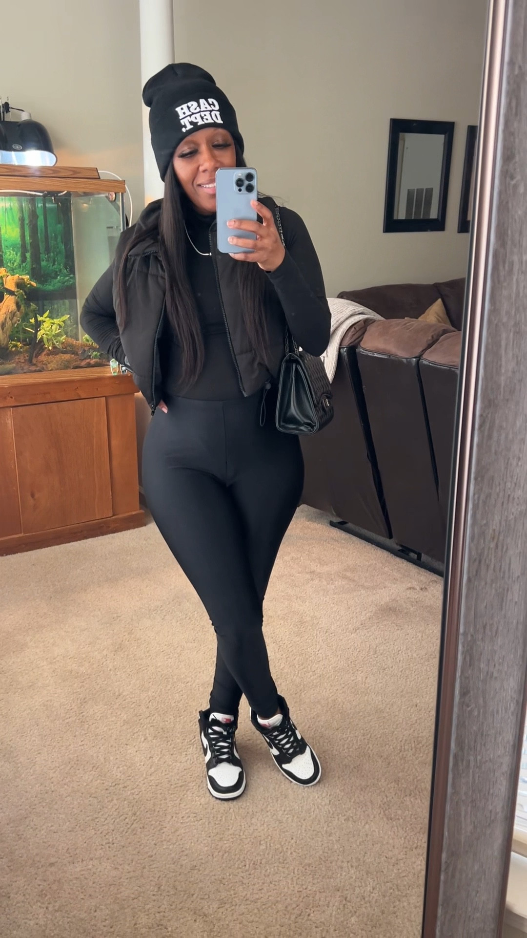 All black outfit idea to wear to run errands.
Outfit details:
Black long delve body suit size small, black leggings size small, black puffer vest size small. I styled this outfit with a black beanie and my black purse.

#LTKshoecrush #LTKstyletip #LTKitbag