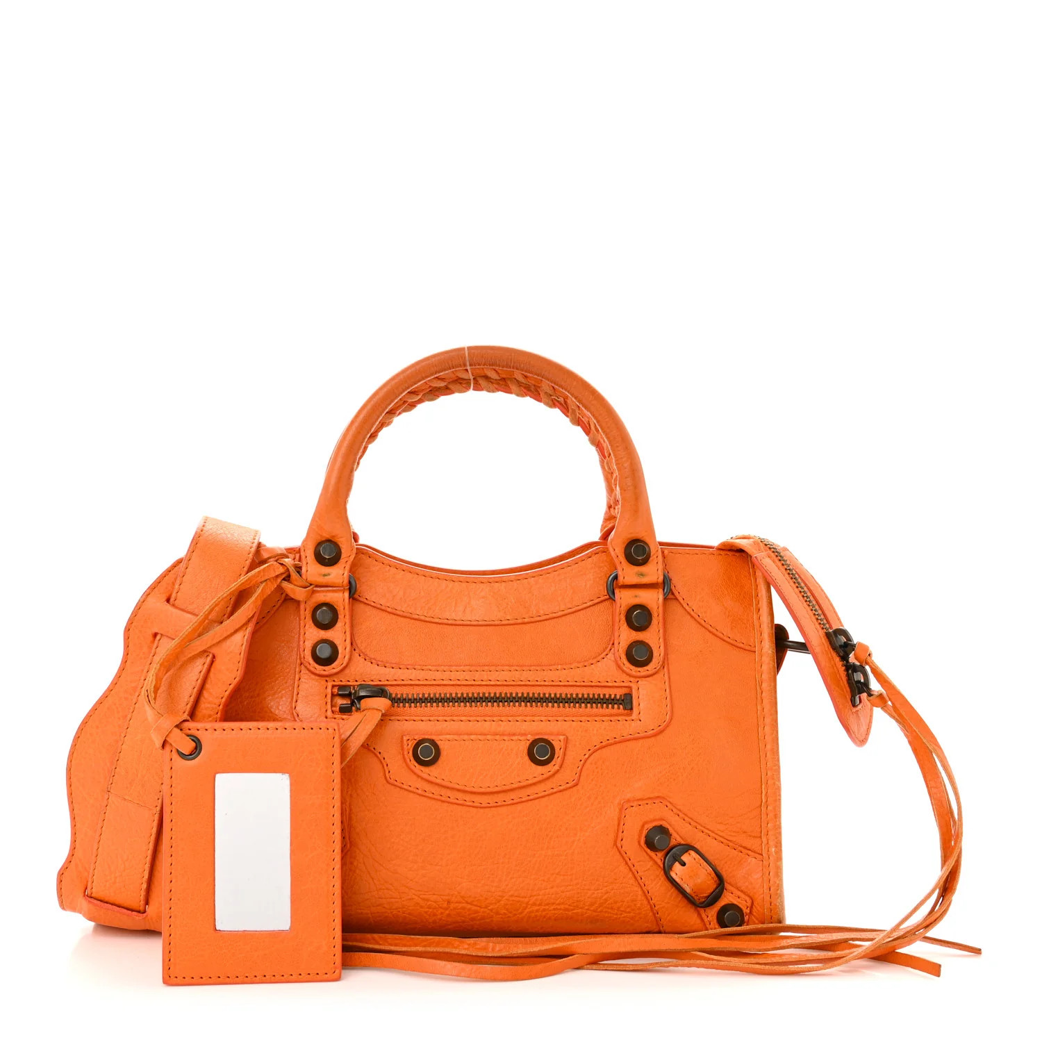 Agneau Classic Hardware Mini City Tangerine | FASHIONPHILE (US)