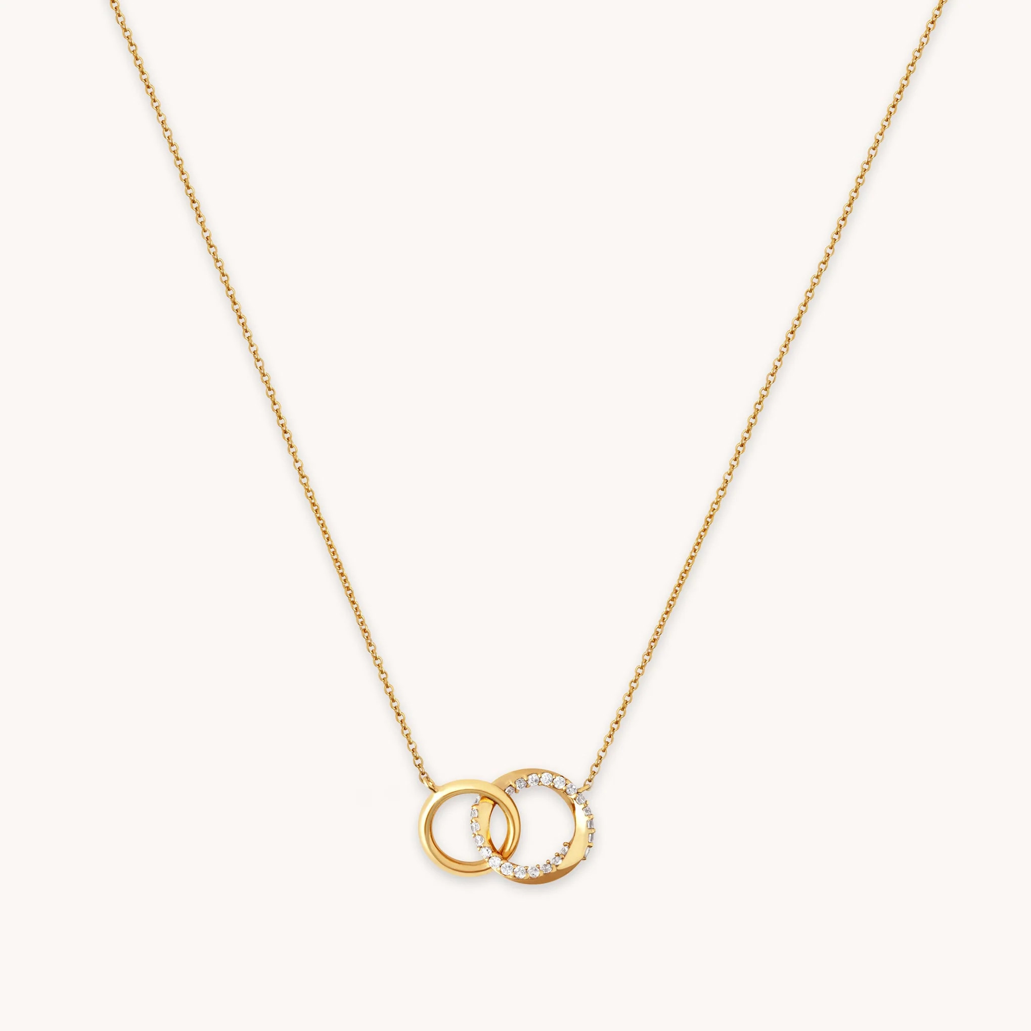Orbit Crystal Chain Necklace in Gold | Astrid & Miyu UK