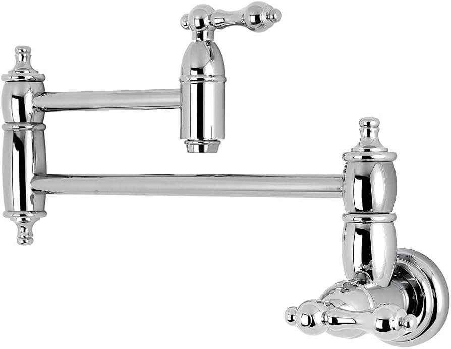 Kingston Brass KS3101AL Pot Filler, Metal Lever Handle, Polished Chrome,8-1/8-Inch Spout Height | Amazon (US)