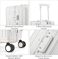 CAARANY Carry on Luggage 22x14x9 Airline Approved, PC Lightweight Hardside Suitcase with Spinner ... | Amazon (US)