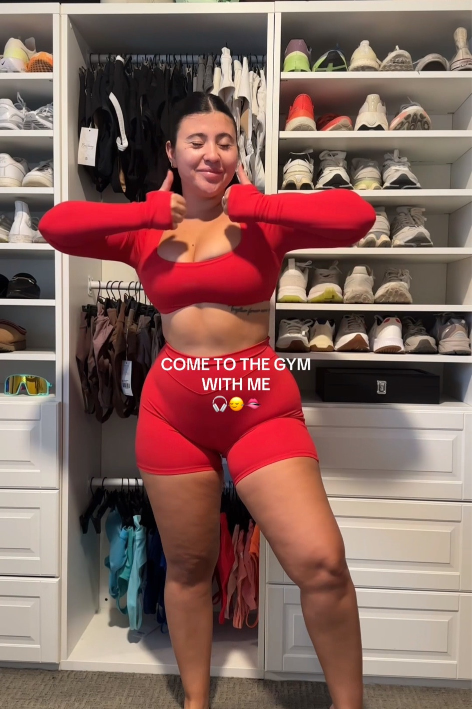 Love me a red gym fit!!
Size: M 
code: MADI to save $$

#gymoutfit 

#LTKMidsize #LTKActive