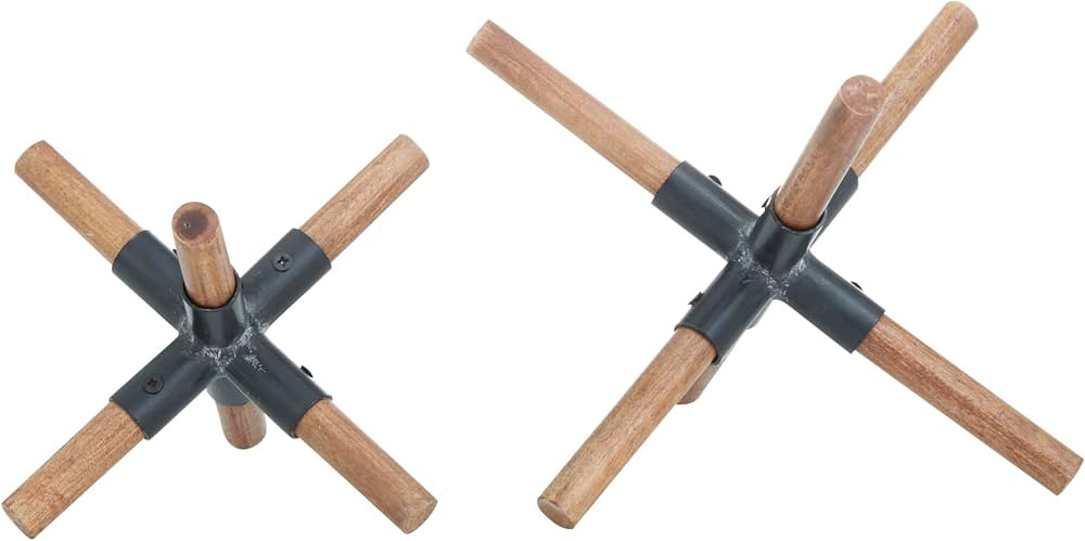 Deco 79 Wood Jack Decorative Sculpture Home Decor Statues with Black Metal Centers, Set of 2 Acce... | Amazon (US)