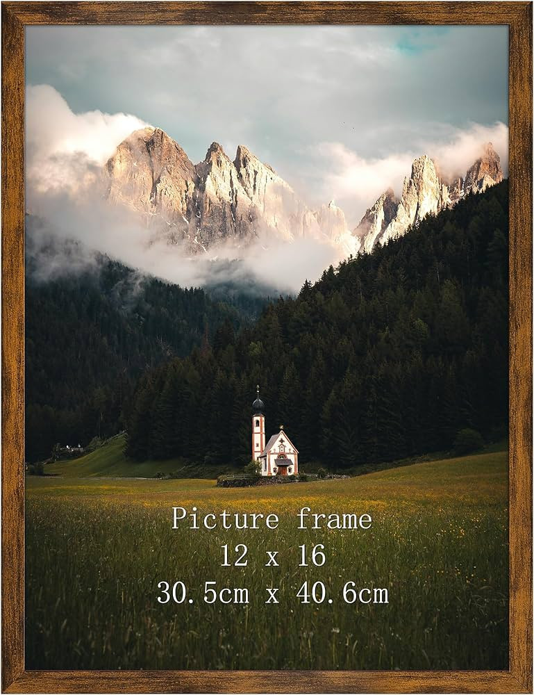 Giftgarden 12x16 Picture Frame Rustic Brown, Fit 30x40cm Diamond Painting Art, 16x12 Thin Poster ... | Amazon (US)