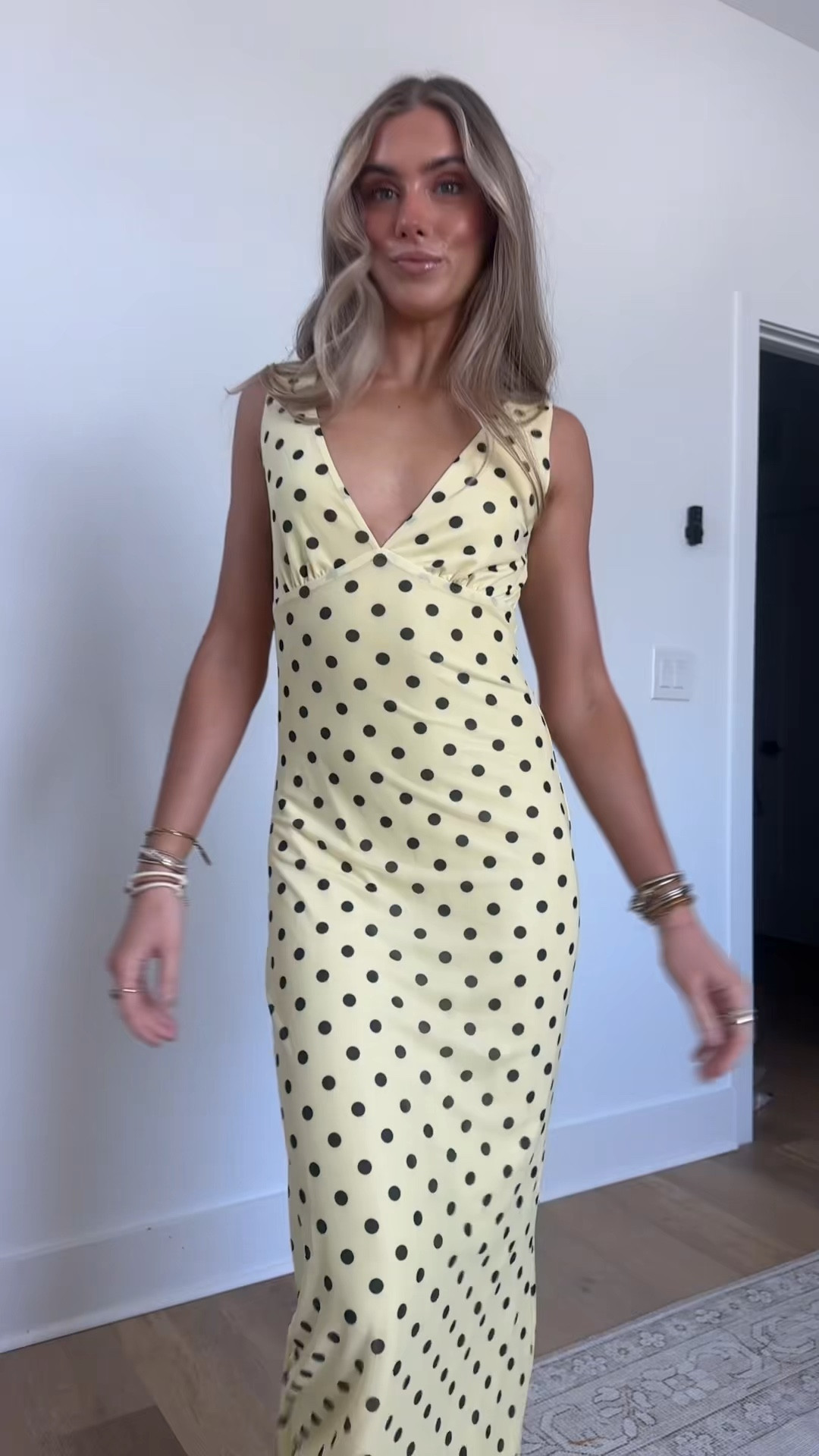 Amazon size XS Wenrine Womens Summer Polka Dot Maxi Dress Mesh Wedding Guest Bodycon Sexy V Neck Sleeveless Party Dresses. My shoes are also Amazon! 

#LTKSeasonal #LTKdayinmylife #LTKootd