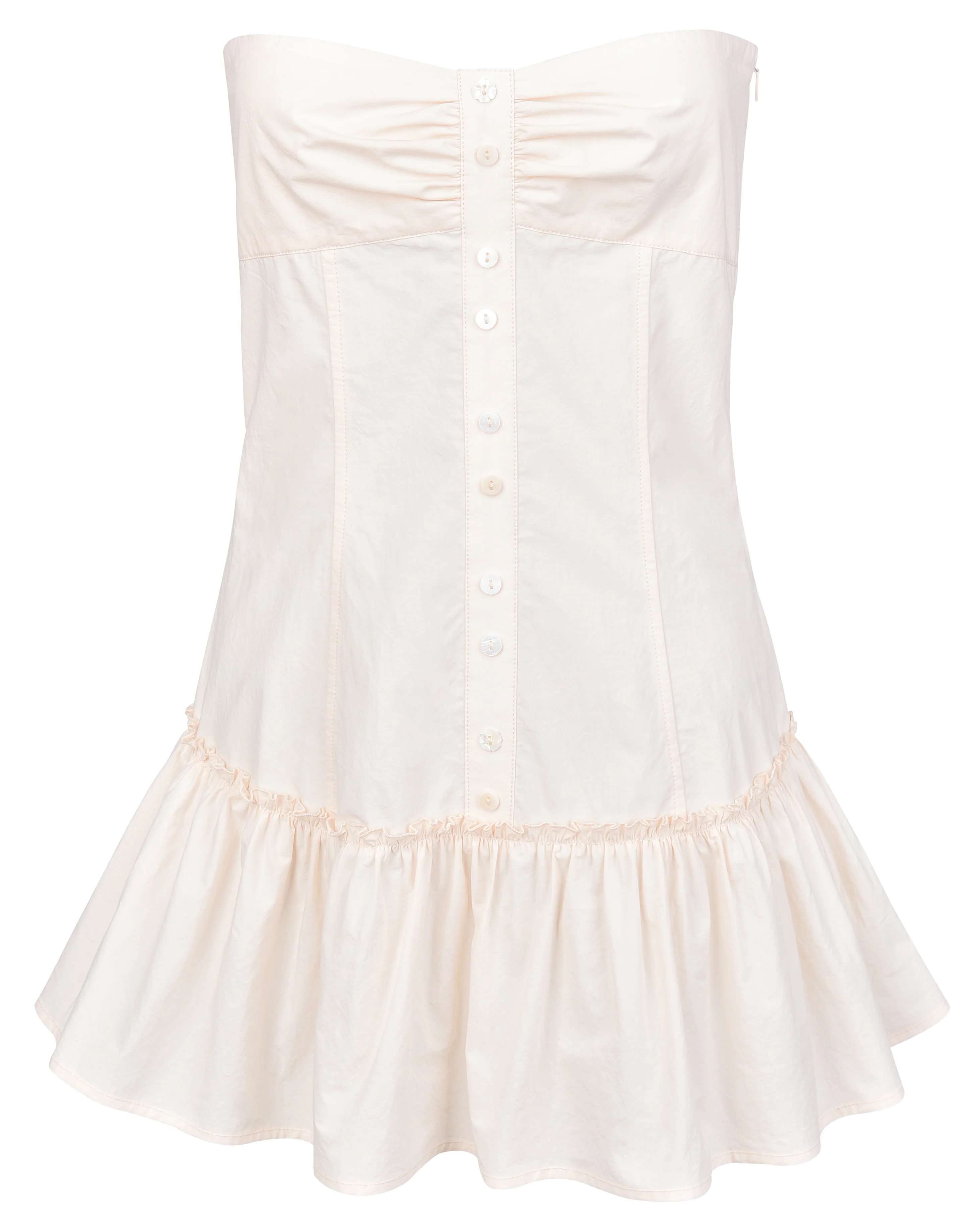 Button Mini Dress - Bone | My Mum Made It