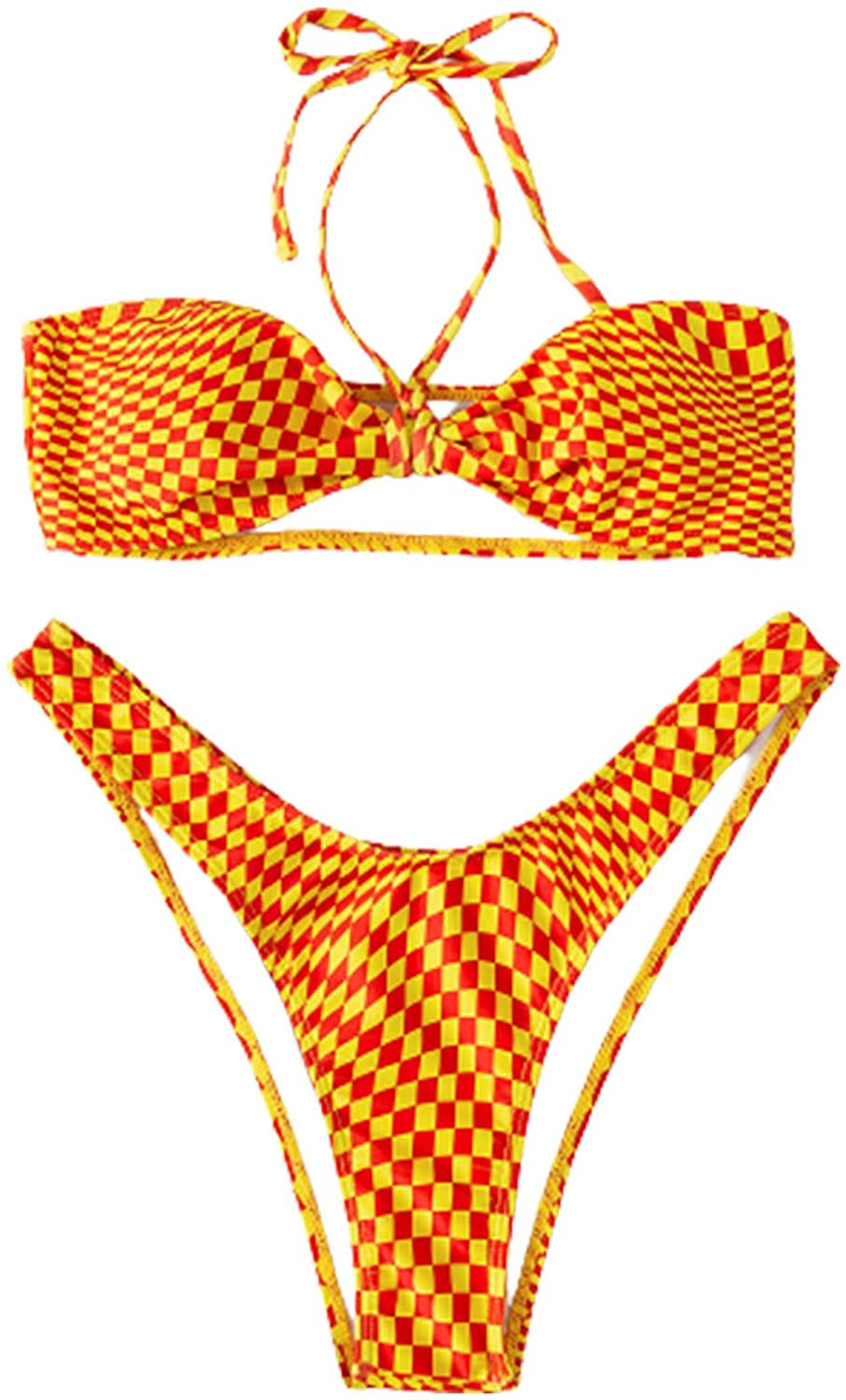 SOLY HUX Women's Criss Cross Halter Bikini Bathing Suits 2 Piece Swimsuits | Amazon (US)