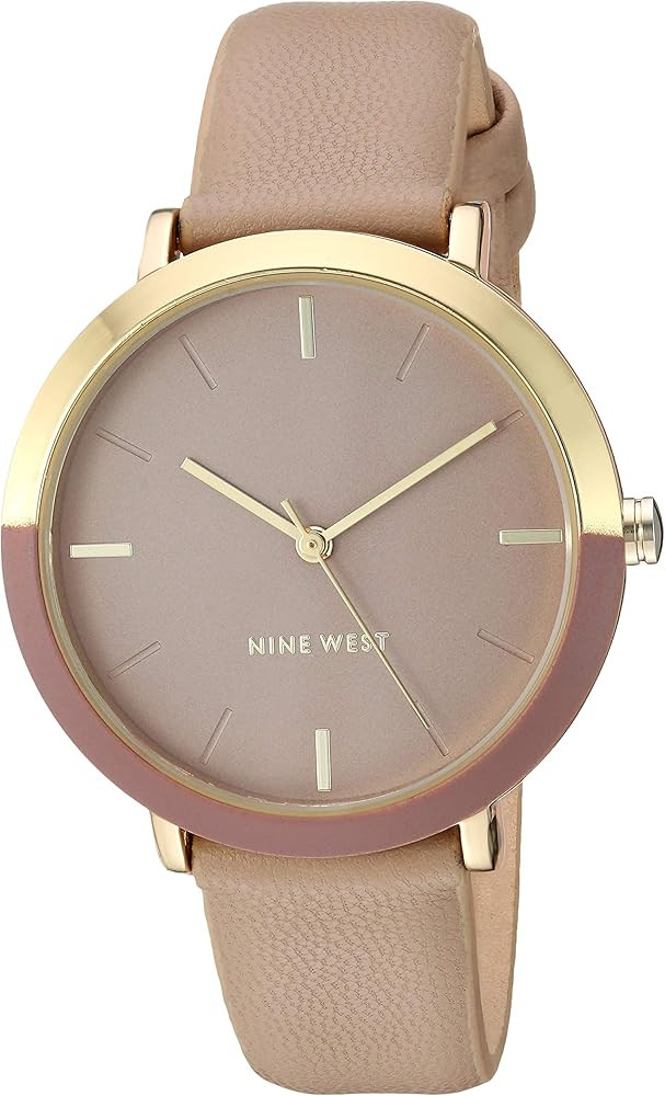 Nine West Women's Gold-Tone and Tan Strap Watch, NW/2346GPTN | Amazon (US)