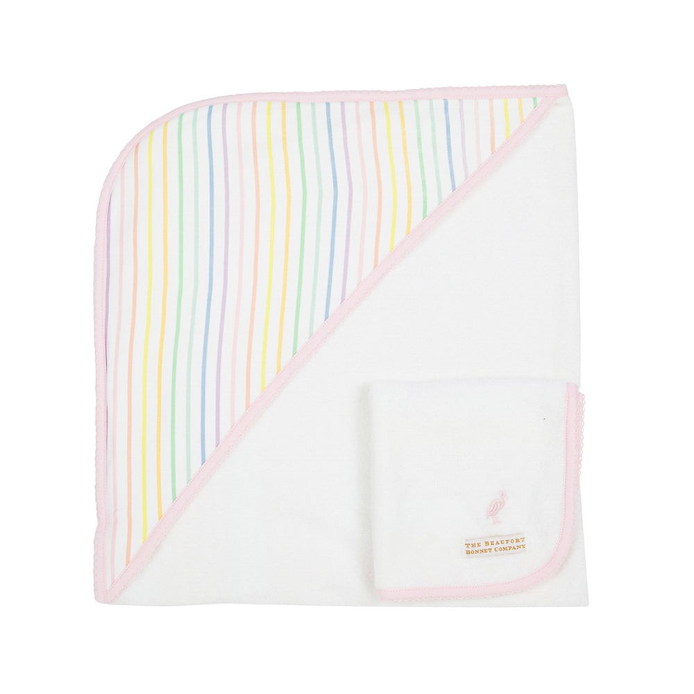 Rub-A-Dub Gift Set - Worth Avenue White with Rainbow Roller Skate Stripe | The Beaufort Bonnet Company