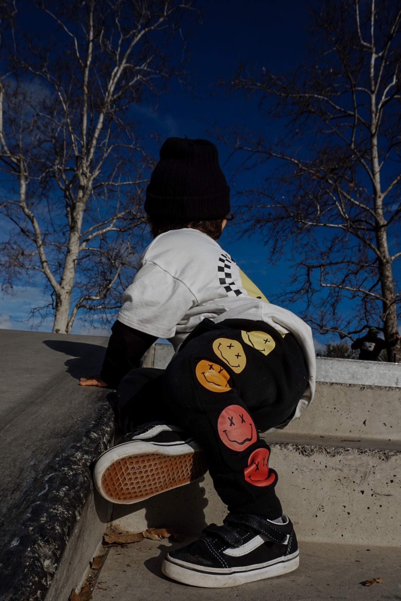 The dopest little trouble joggers.
Toddler outfit ootd smiley face skatepark skate happy black colorful 

#LTKkids #LTKstyletip #LTKbaby